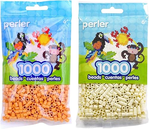 Perler Bolsa de cuentas 1000, paquete de caramelo y crema (paquete de 2)