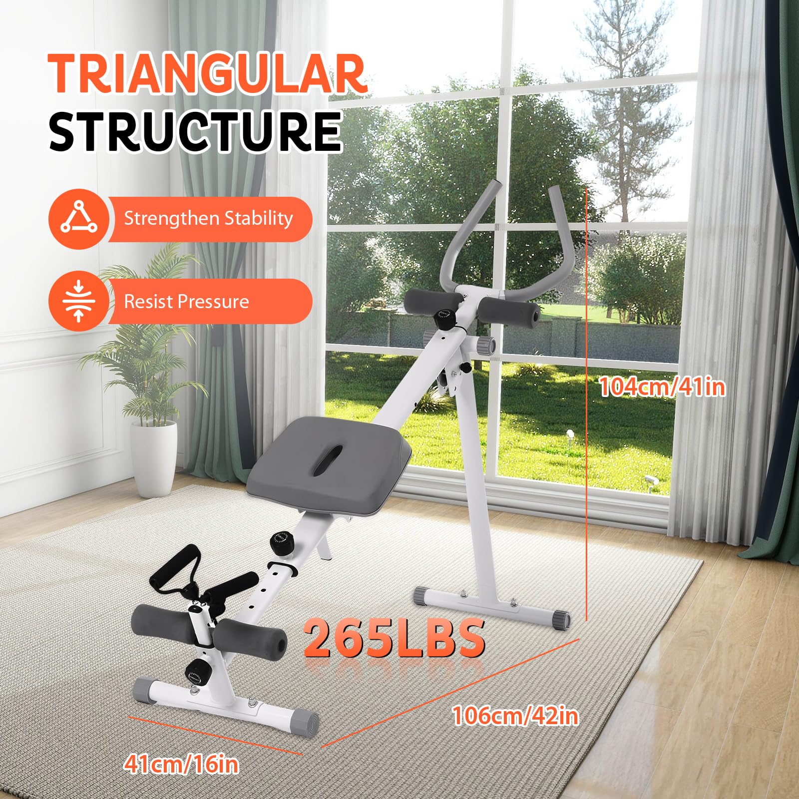 Rudergerät für Zuhause, 4-in-1-Übungsausrüstung, Klappbar Rudermaschine | Beinpressmaschine/Ab Glider Machine/Roman Chair,Indoor-Gerät für das Home-Gym,Multifunktionaler Rückenlehne,120kg Belastbar