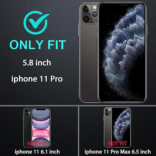 Miniatura 2 de Funda para iPhone 11 Pro, grado militar 3 en 1, resistente a los golpes, a prueba de caídas, polvo con 2 protectores de pantalla de vidrio templado