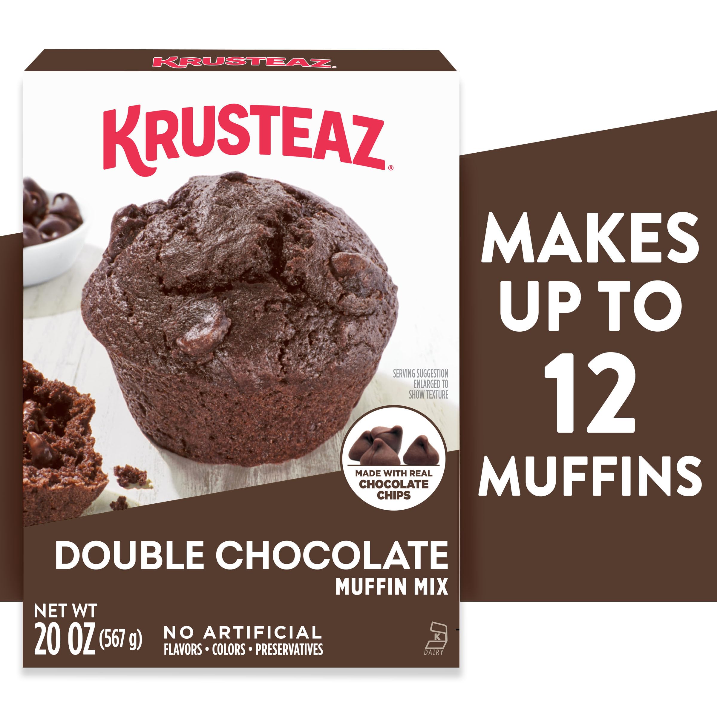 Krusteaz Double Chocolate Supreme Muffin Mix, 20-Ounce Boxes (Pack of 12)