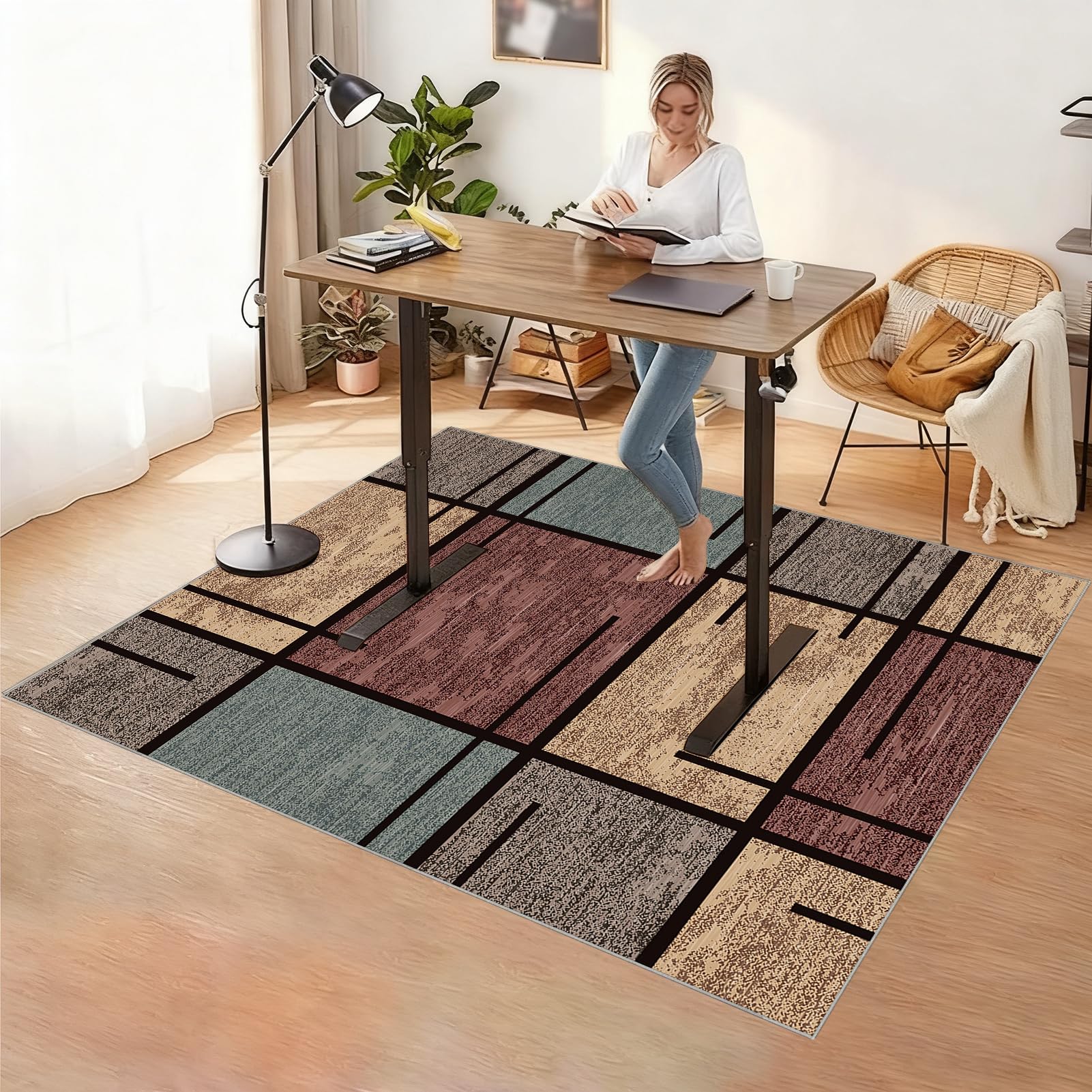 Heavy Duty Office Chair Mat for Carpet, Non Slip Floor Protective Mat for Chairs Mat Desk Chairmats Carpet Protector Chair Mat, Hard-Floor Chair Mats, Floor Mat for Office Chair 200 x 210 cm
