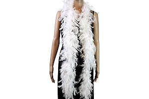 40 Gram 72" Genuine Turkey Feather Boa for Dancing, Weddings, Crafting and Decor
