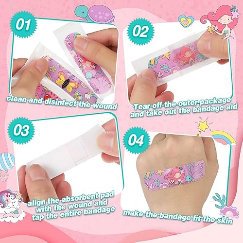 Miniatura 5 de 300 vendajes de dibujos animados para niños, adhesivos flexibles, coloridos, vendajes lindos, impermeables, nudillos, transpirables, protección