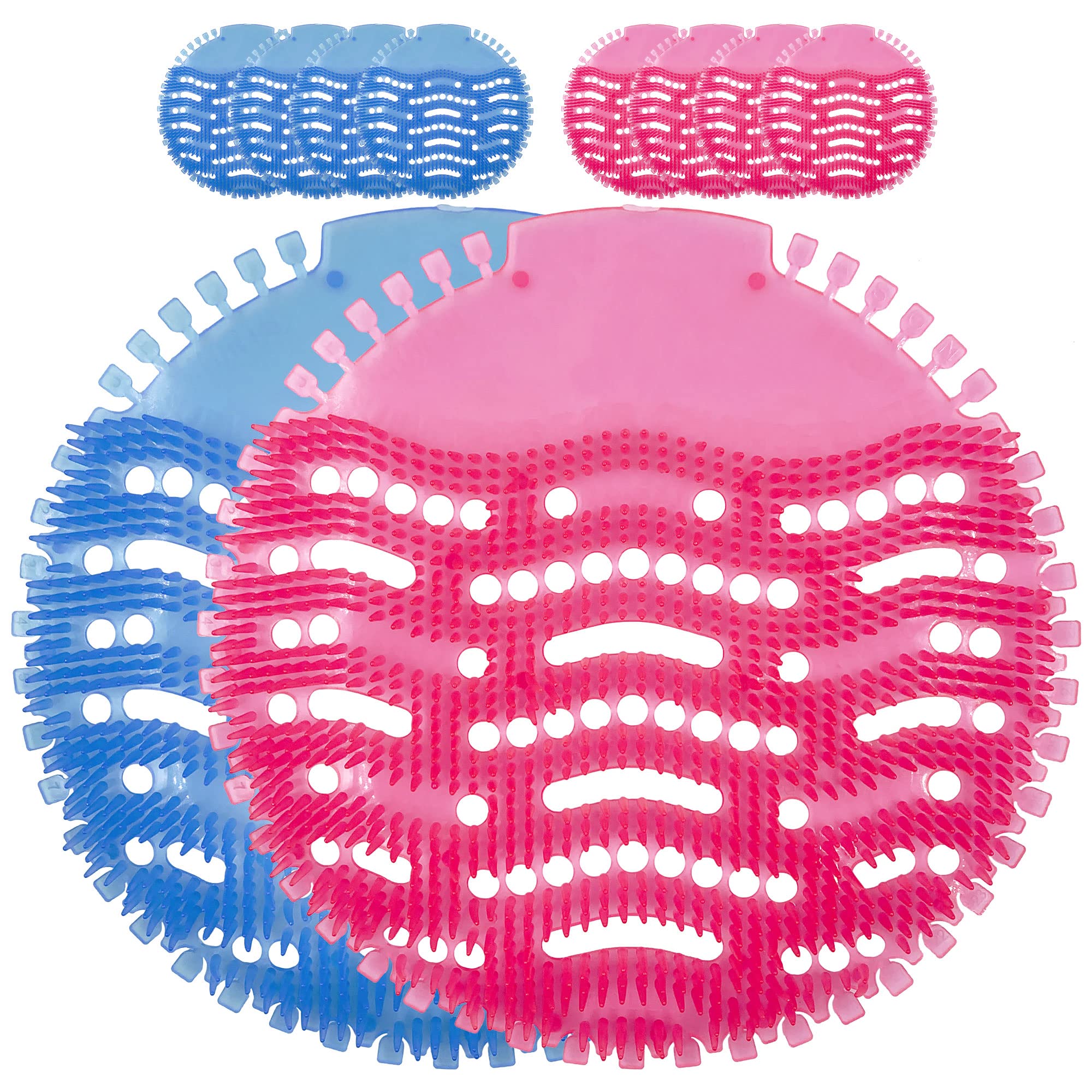 Pack of 10 Urinal Screen Splash Mats, Odour Neutraliser Urinal Splash Guards for Men’s Toilet, Scented Toilet Deodoriser (x5 Cherry Pink and x5 Ocean Mist Blue)
