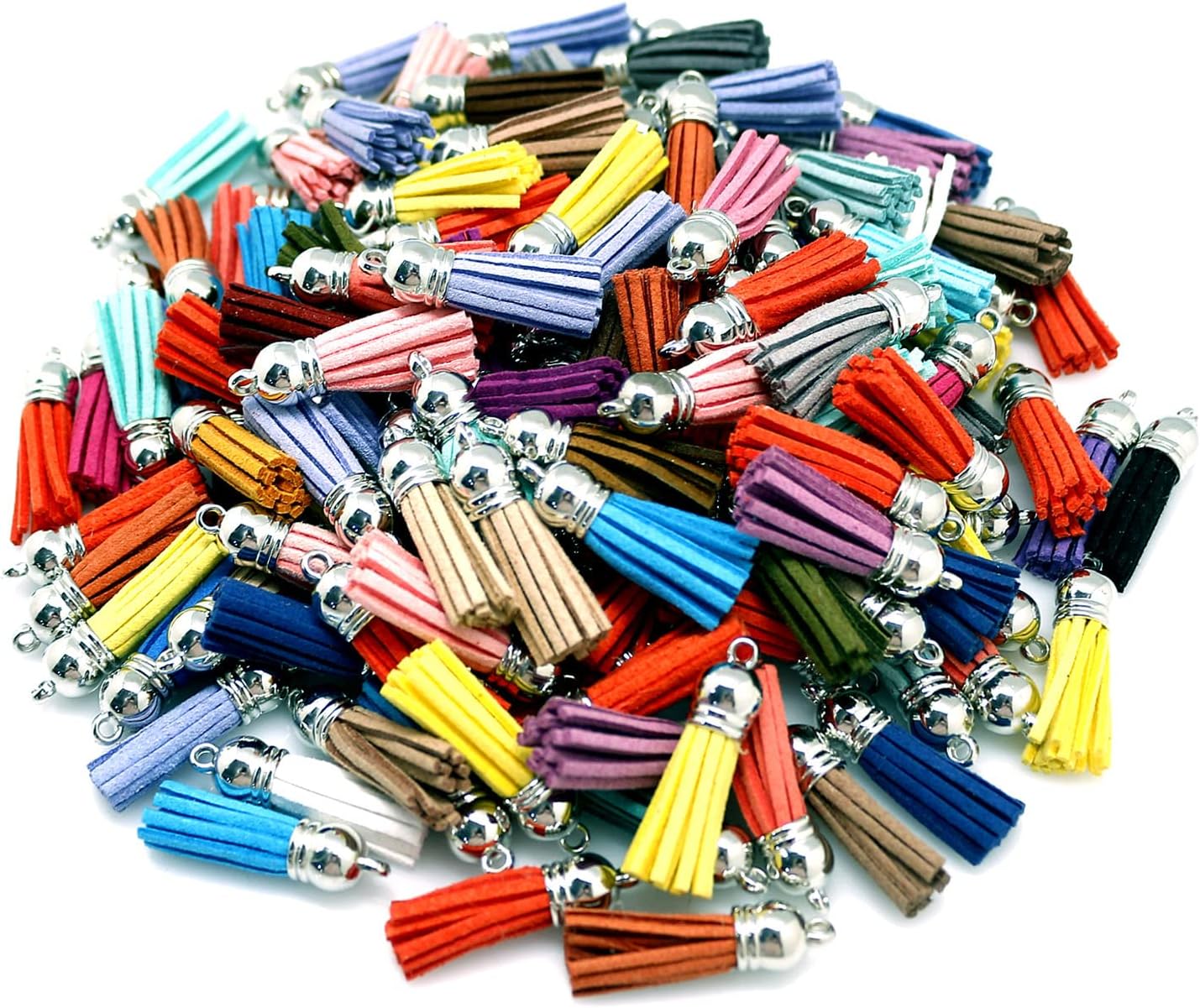 OZXCHIXU 150PCS Keychain Tassels Leather Tassel Bulk for DIY Keychain, Charms