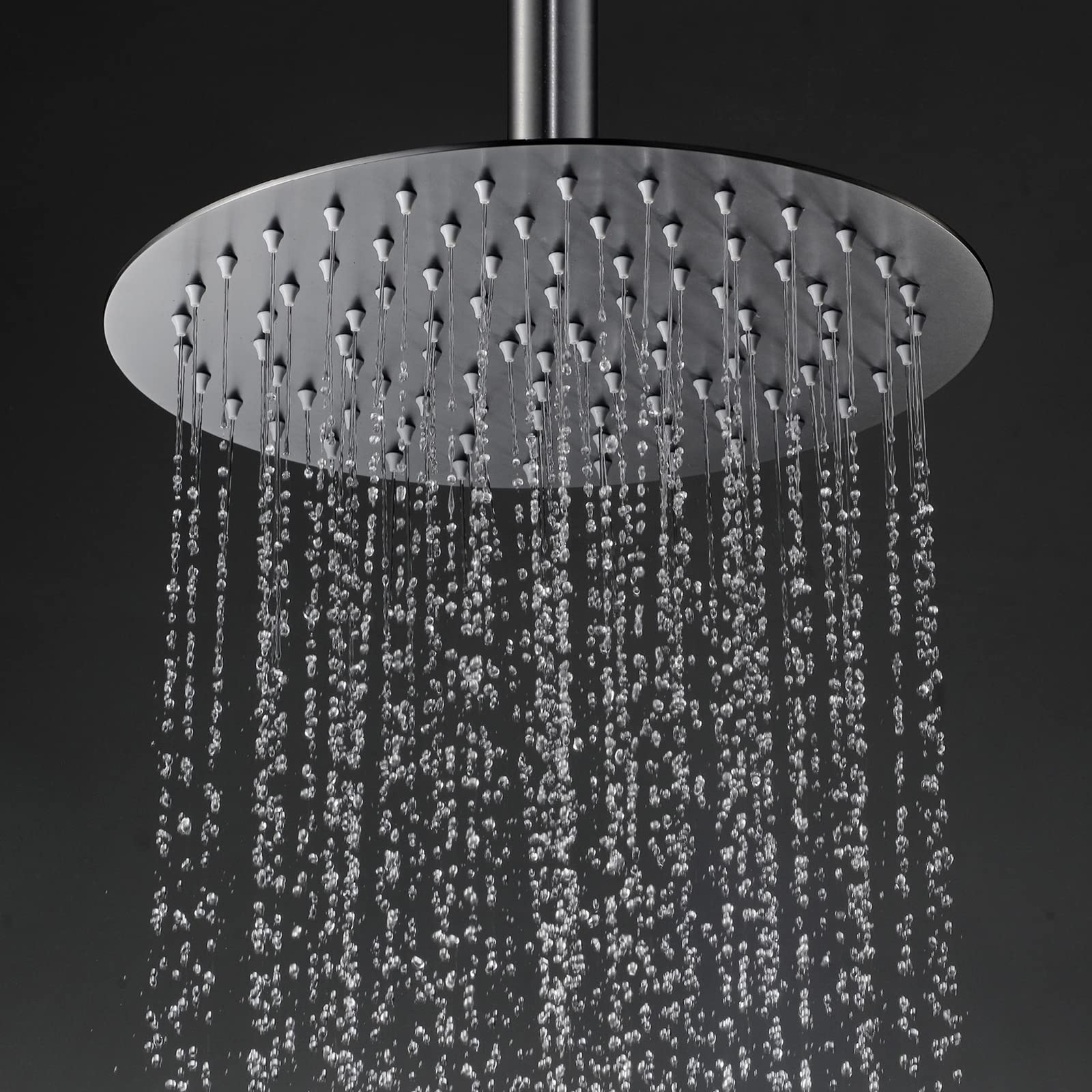 Alcachofa de Ducha de Alta Presión - Cabezal de Ducha Lluvia de 40 cm Hecho de Acero Inoxidable 304, Alcachofa de Ducha de Lluvia Ultrafina para Baño, Alcachofa de Ducha Fija (Gris)