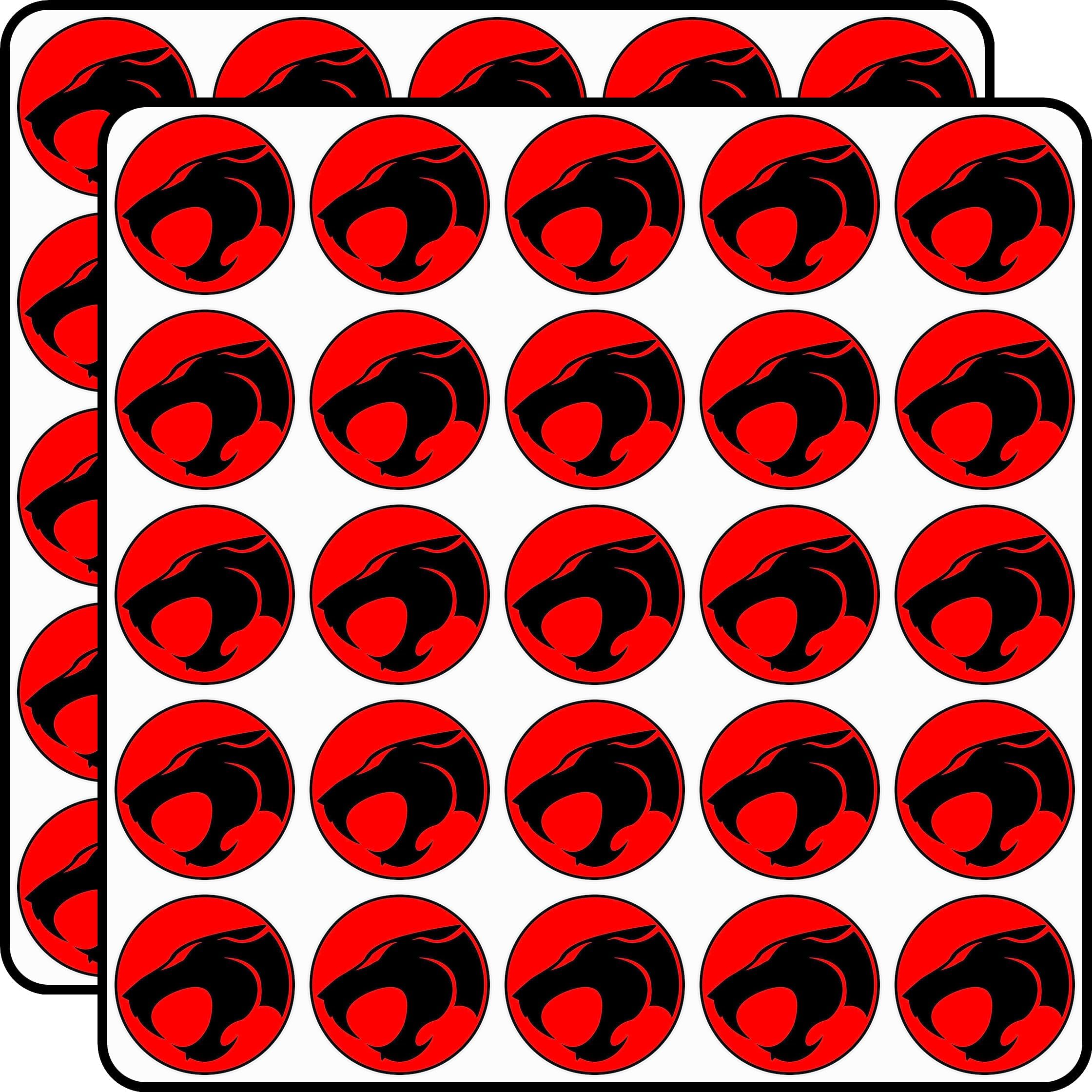 Thundercats Scrapbook Stickers Vinyl Decals 1" Size – 50-Pack for Journals, Cards, Crafts