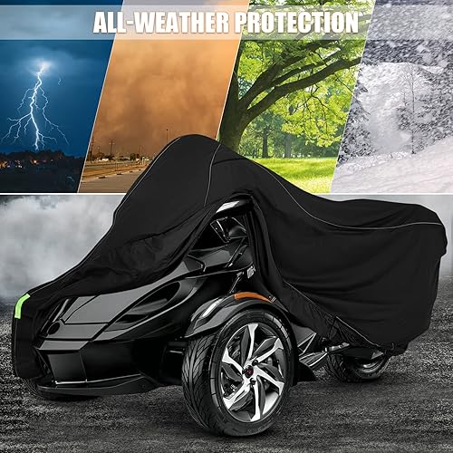 Miniatura 6 de Cubierta completa impermeable de repuesto para Can-Am Spyder F3 Limited  RT Series, 420D Oxford resistente para todo tipo de clima con tiras