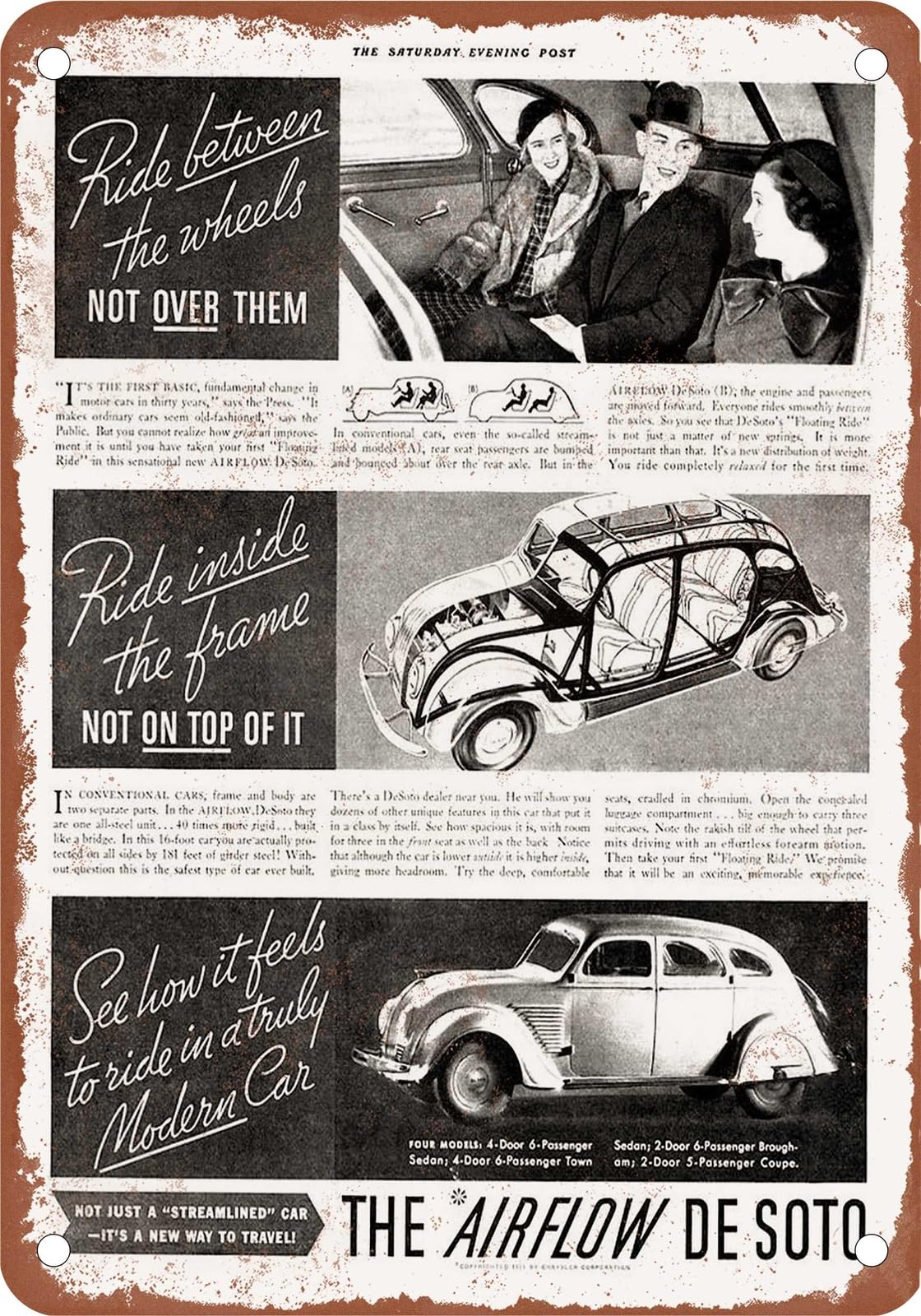 METAL SIGN - 1934 DeSoto Vintage Ad 10 - Old Retro Rusty Look home decor