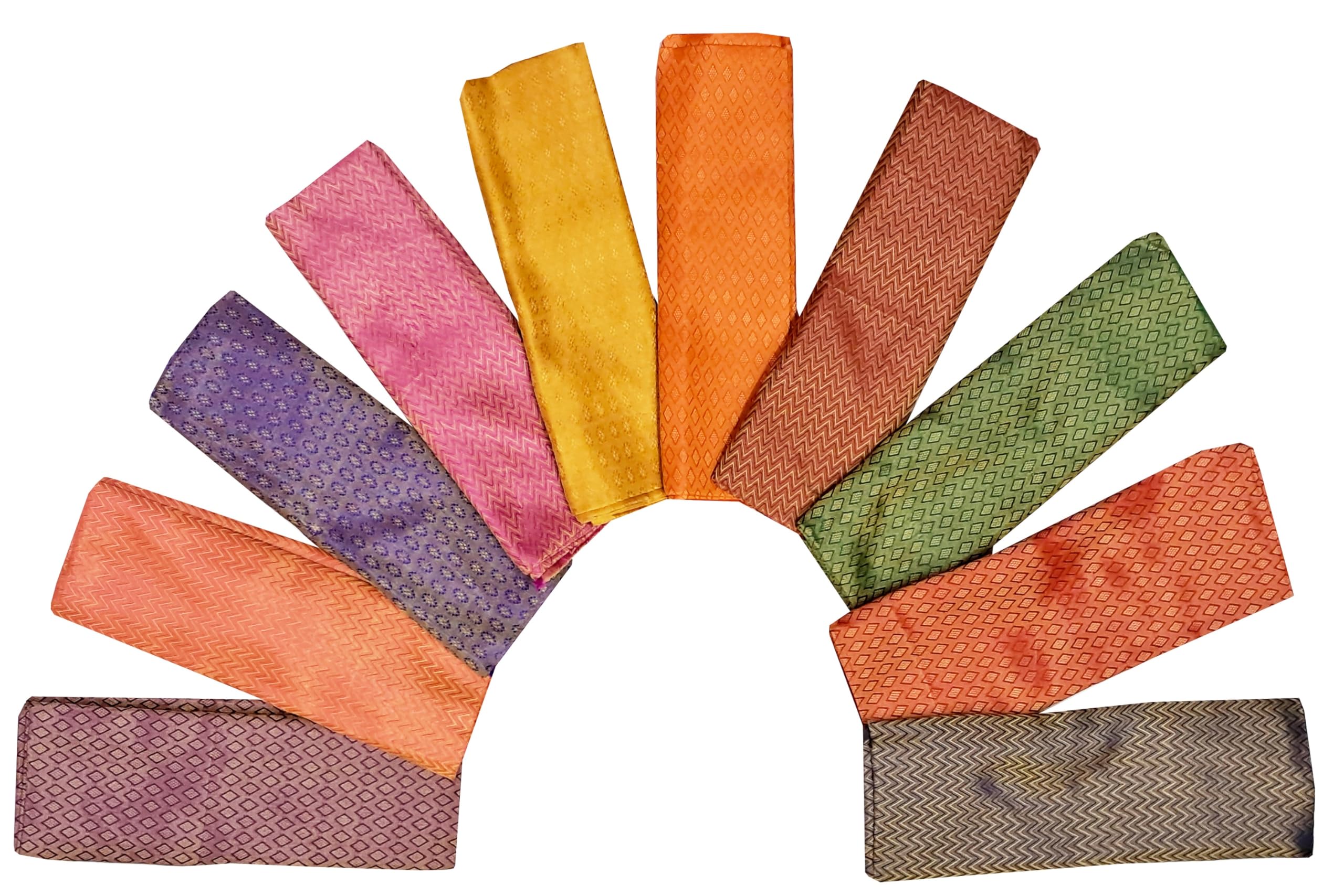 Blouse Piece Material for Women Unstitched Blouse Material 1 meter Gift for Navratri Durga Puja Oti Bharan Ugadi Vastradanam, Haldikunku Art Silk Blouse Piece Material, Multicolor, pack of 10-image-16