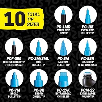 POSCA Uni- Paint Marker Pen - Fine Point - Set of 15 (PC-3M15C)