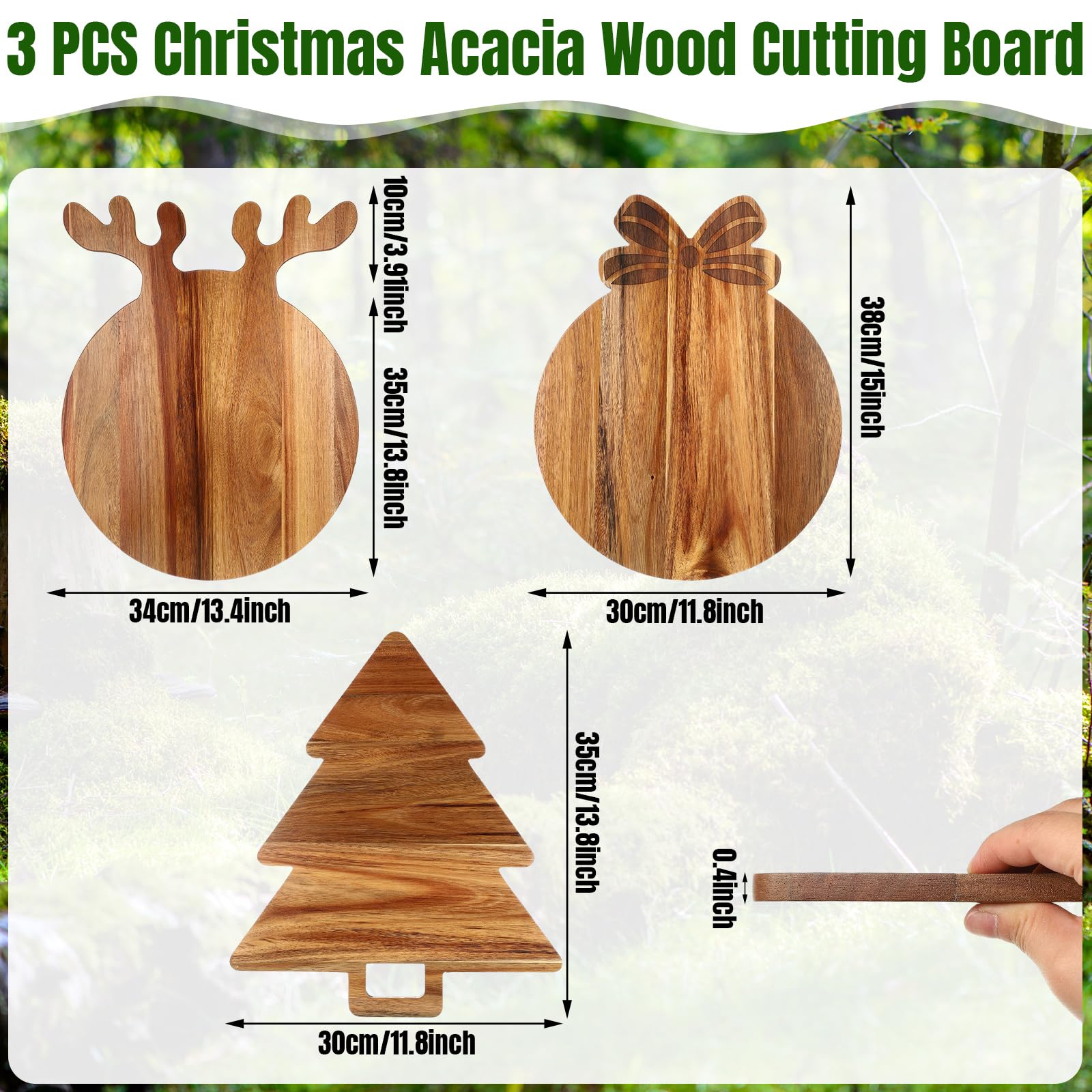 Amazon.com: Yungyan 3 Pcs Christmas Cutting Board Charcuterie