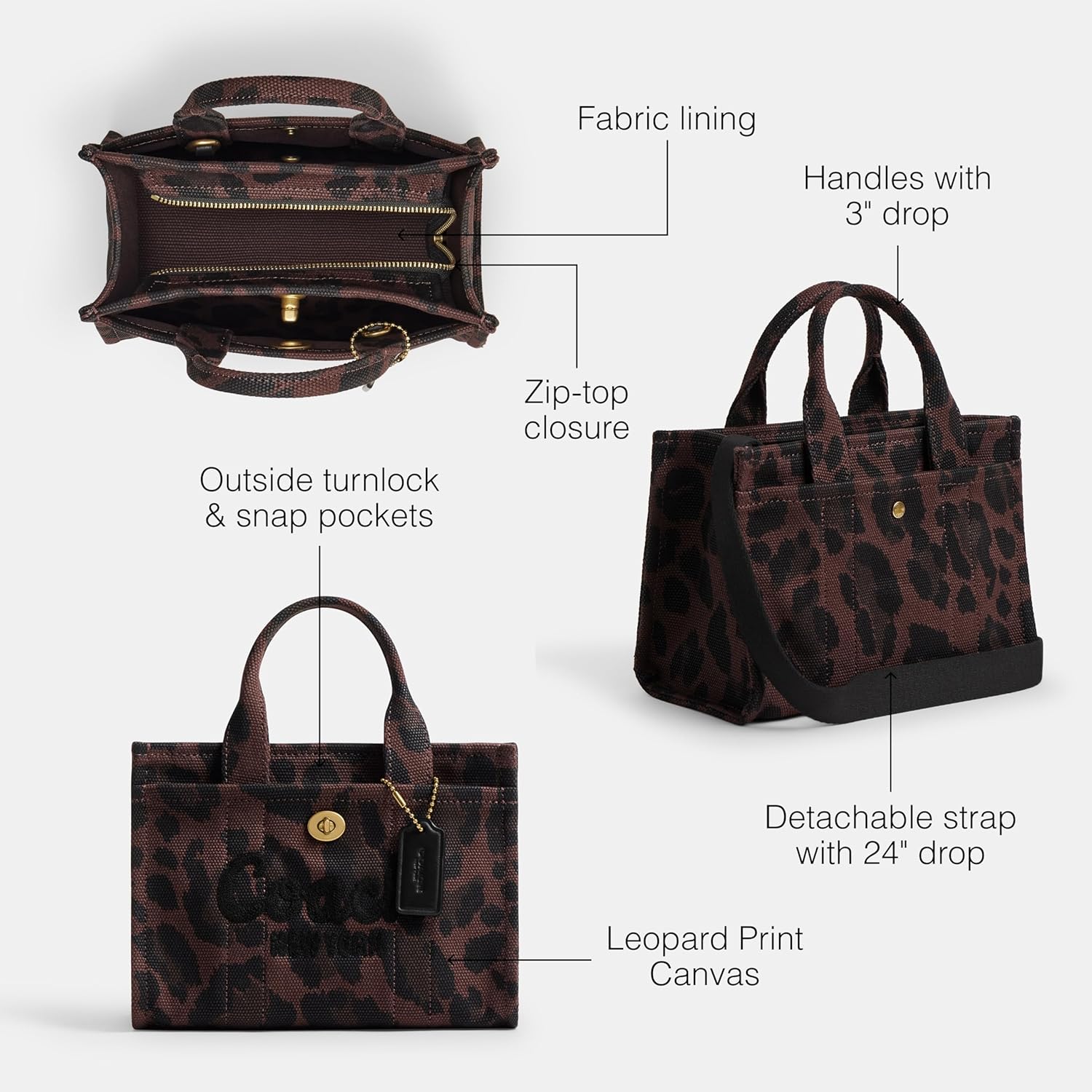 COACH Women's Leopard Cargo Tote 20 - Image 5