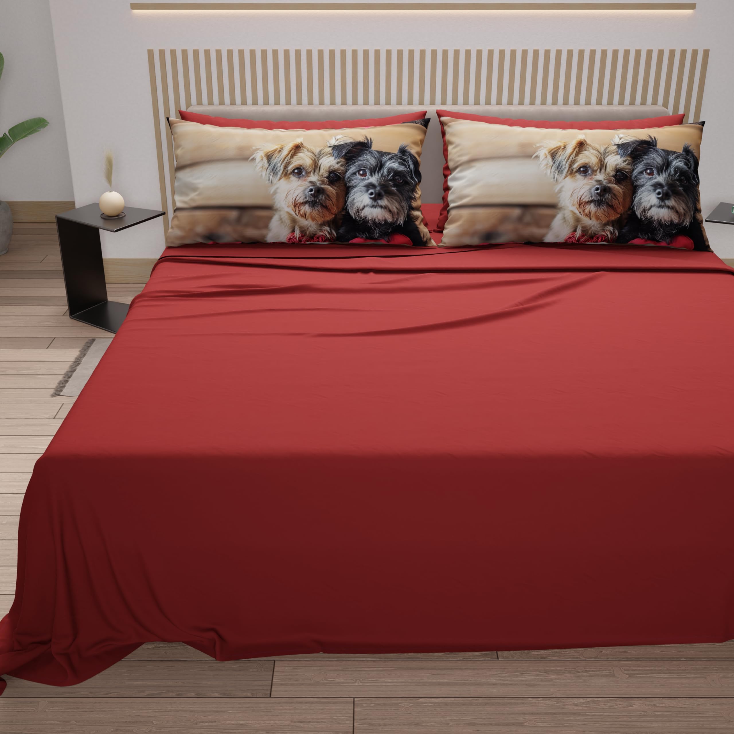 PETTI Artigiani Italiani, Animal Bed Linen with Dogs in Cotton with Pillowcases in Digital Print, Single Bed Sheet - Image 4