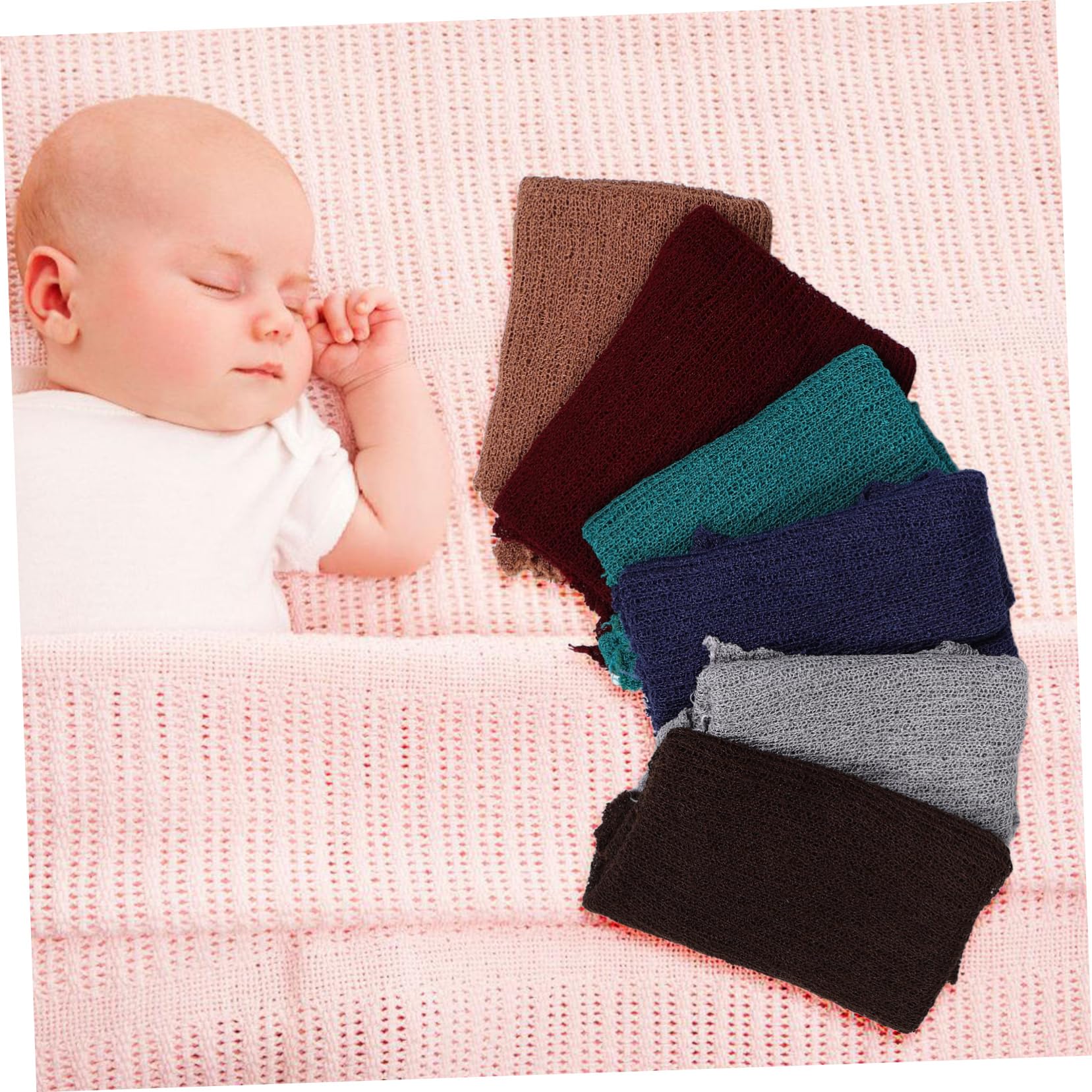 6piezas Envolturas para Bebés Pañuelos De Fotografía para Recién Nacidos Mantitas Ajustables y Estirables para Sesiones Fotográficas Accesorios Unisex para Niño y