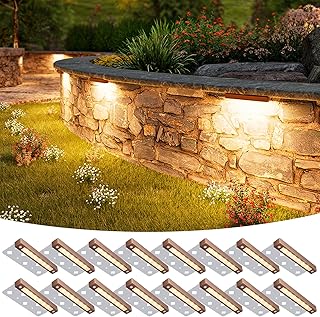 VOLISUN 16 Pack 7 Inch Retaining Wall Lights, Waterproof LED Hardscape Lighting, Cuttable Low Voltage Landscape Lighting, 12V Paver Lights, 3W Outdoor Step Lights, 2700K Soft White, ETL
