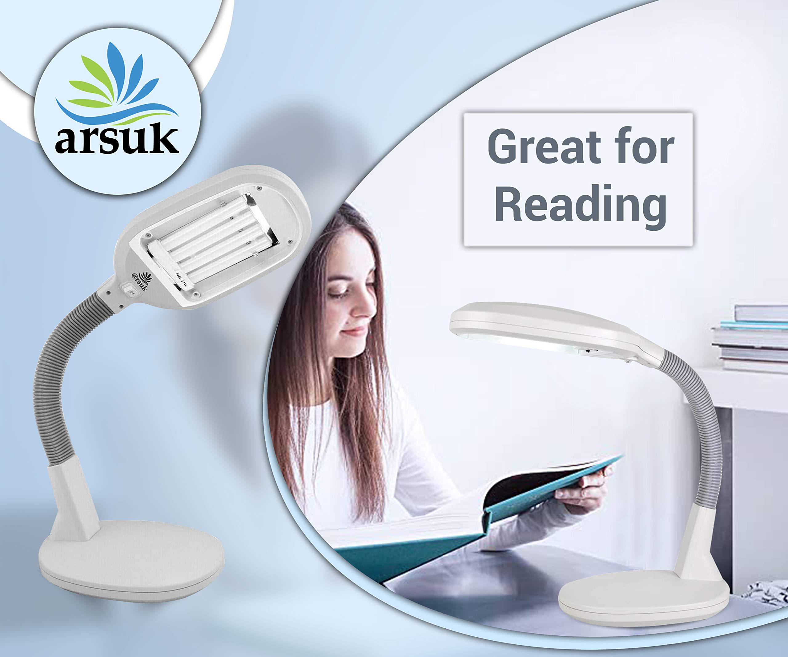 Buy ARSUK Desk Lamp Daylight High Vision Energy Saving 27W Work Reading