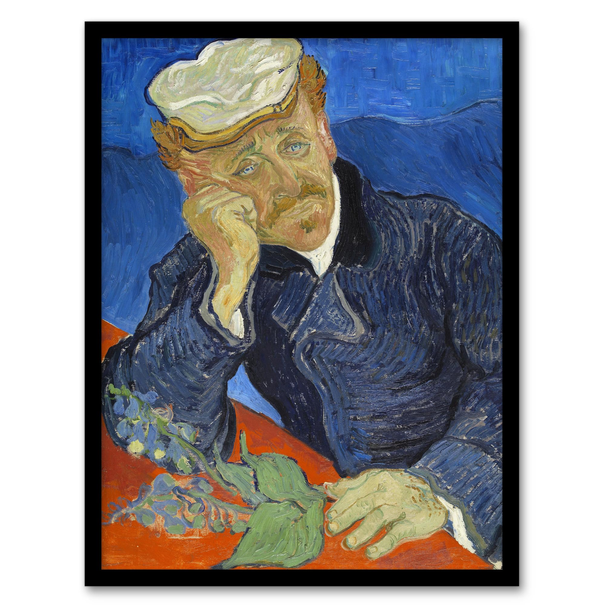 Artery8 Dr Paul Gachet Portrait Wall Art Print Framed Poster 12x16 inch Artwork By Van Gogh : Gentle Portrait Painting Perfect For Hallway Or Lounge Reflecting Calm Compassion And Friendship