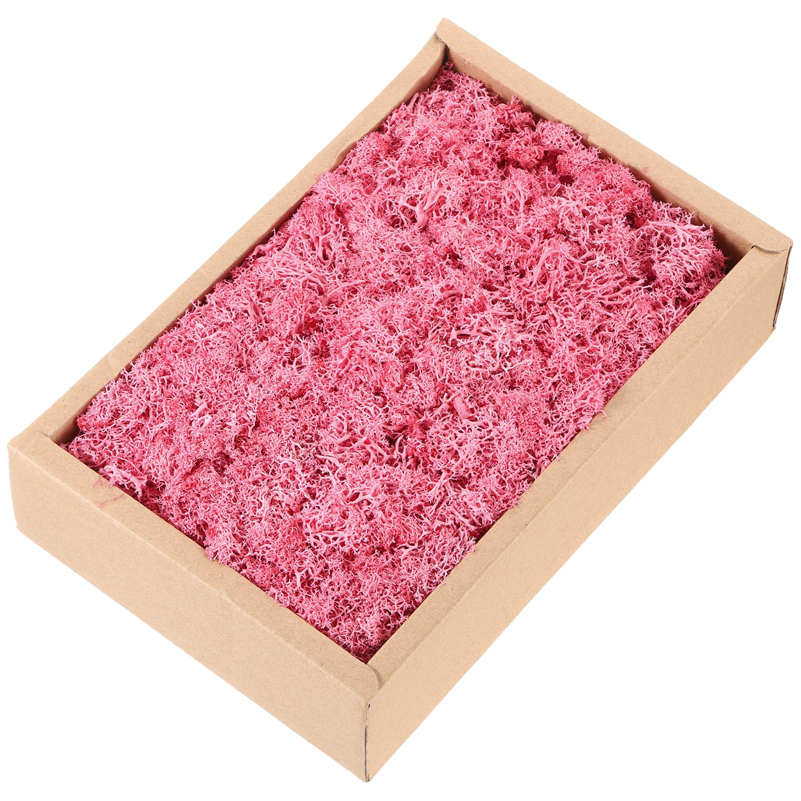 sourcing map 7.8oz Preserved Reindeer Moss, Dark Pink Decorative Artificial Fake Moss for Potted Plants Indoor Crafts Lichen Centerpieces Decor