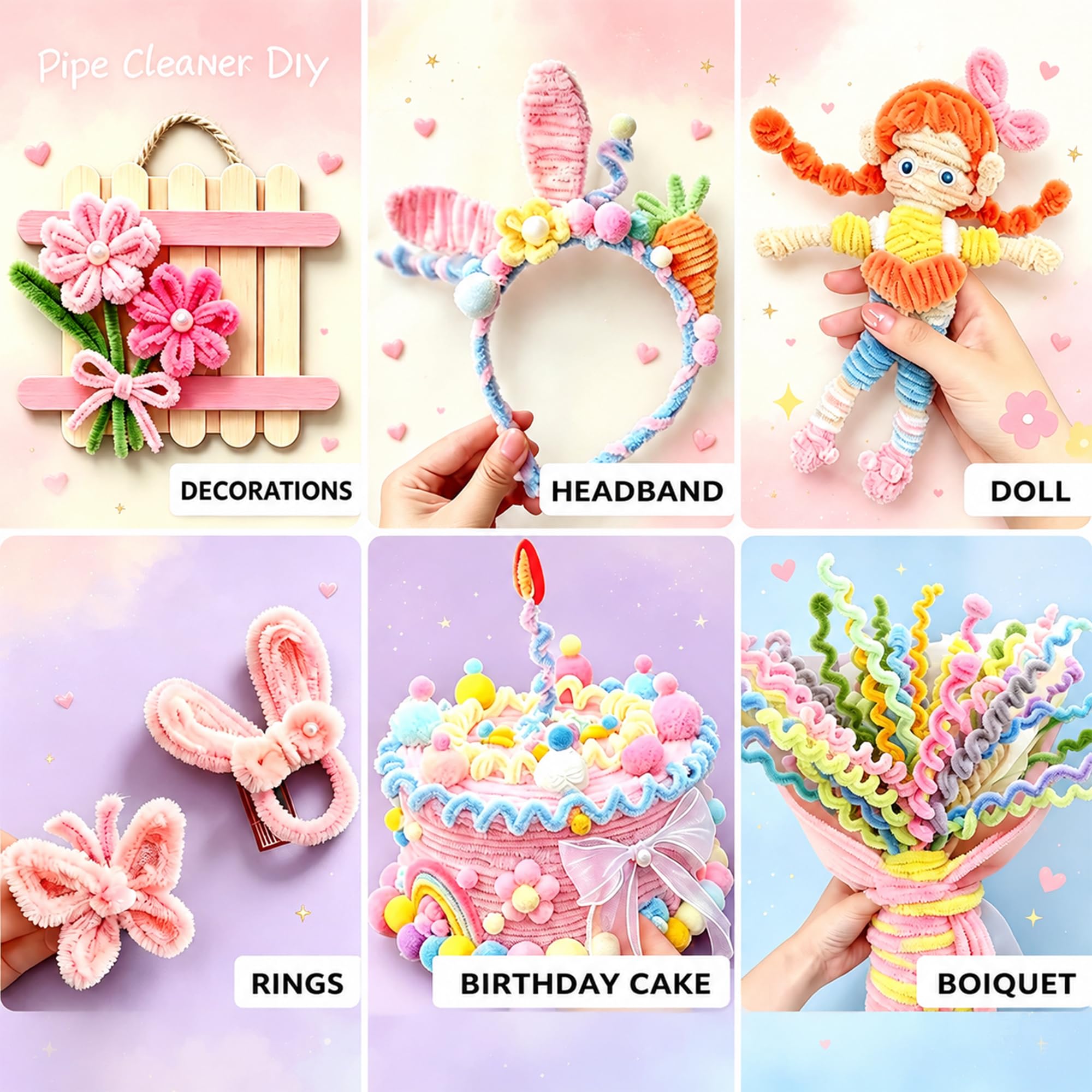 Kit completo per la creazione di bouquet di fiori fai da te, 1050 pezzi