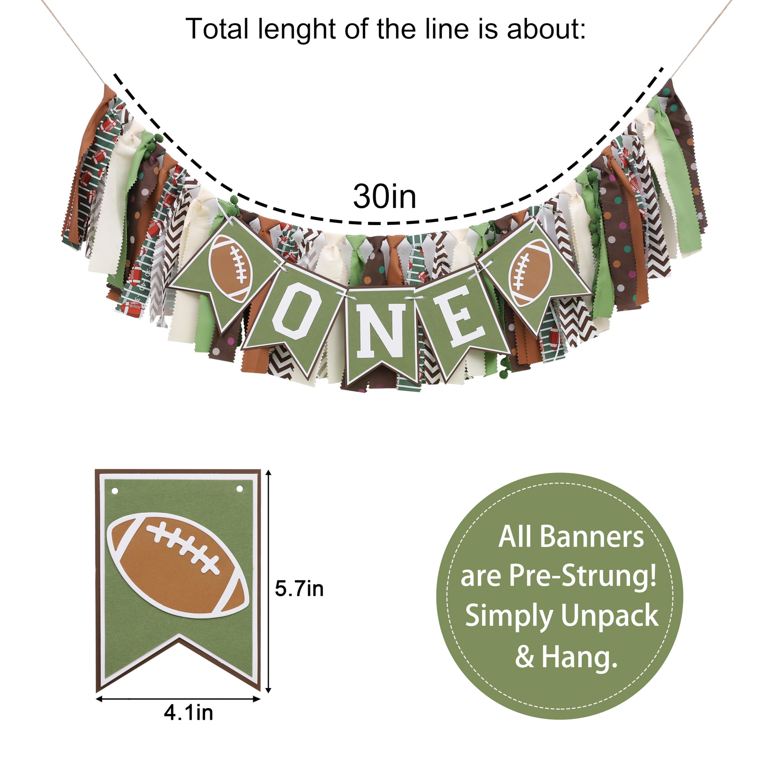 Bannière De Chaise Haute De Football Pour 1er Anniversaire