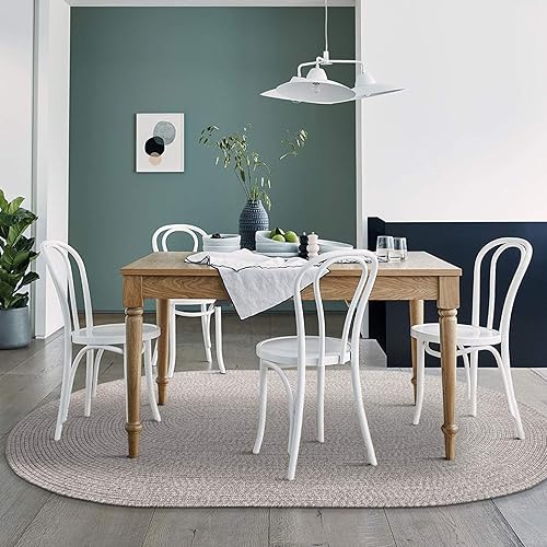 Vista 60 de DECOMALL Azure - Alfombras trenzadas para exteriores, alfombra ovalada para interiores, 3 x 5 pies, color gris