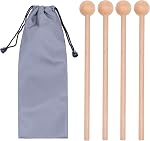 2 Pair Wood Mallets Percussion Sticks for Glockenspiel, Xylophone, Chime, Woodblock, and Bells, 8 Inch Long with a Carry Bag