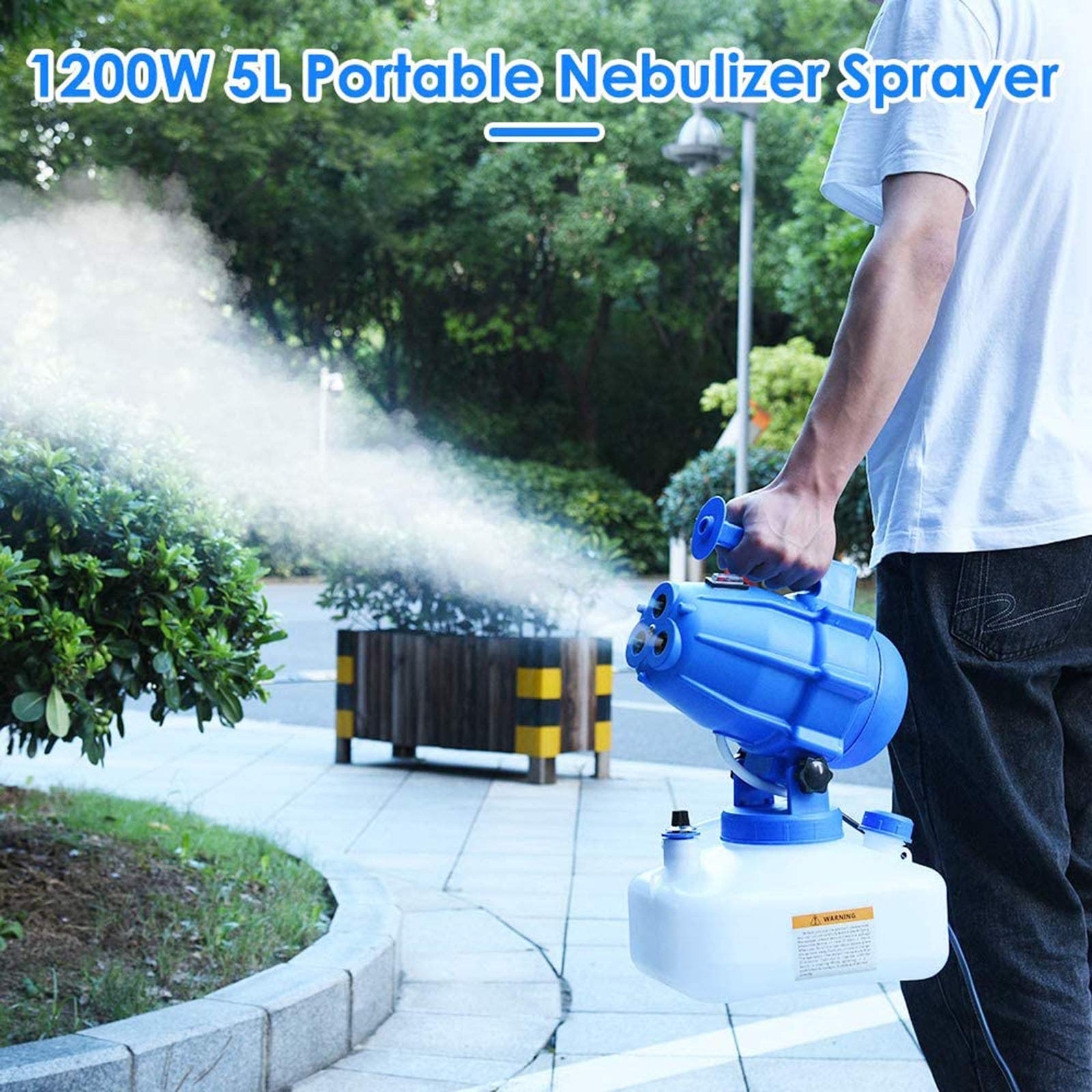 Nebulizzatore Elettrico per Sanificazione, Nebulizzatore Portatile, Spruzzatore Disinfettante per Luoghi Pubblici/Giardino/Industriale - Nebulizzatore da 5 Litri per Disinfezione (Blu)