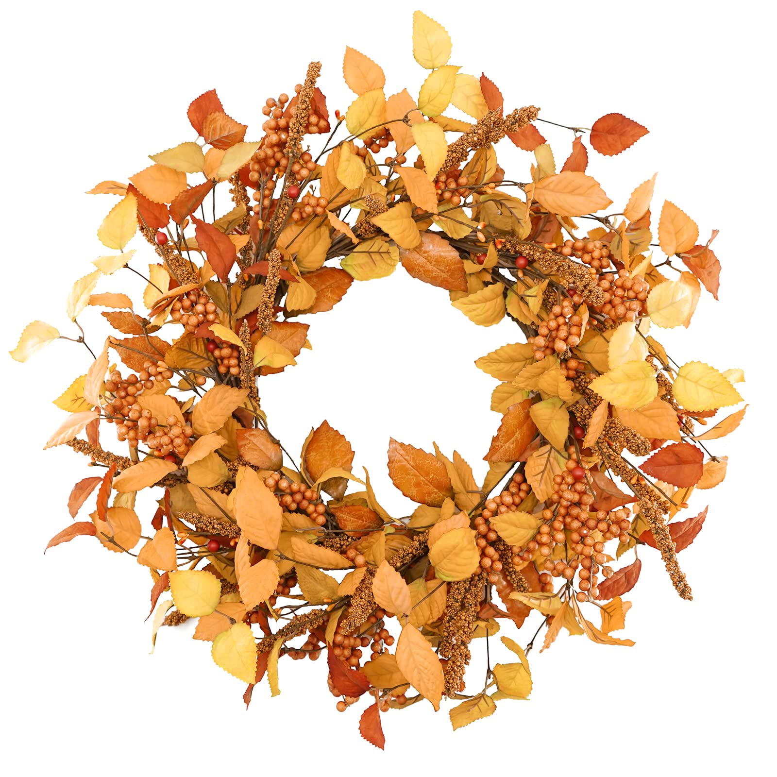 ynylchmx 1834 fall wreaths for front door artificial autumn wreath with cape gooseberry and ginkgo leaves for home porch window wall farmhouse decor indoor outdoor holiday decor