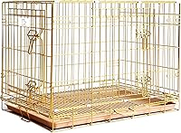 HomeyPet Copper Gold Dog Crate 30 Inch - Portable Folding Metal Kennel with Double Doors, Removable Tray for Medium-Small Breeds, Indoor Travel Cage