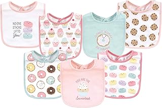 Hudson Baby Unisex Baby Cotton Bibs, Sweetest Cupcake, One Size