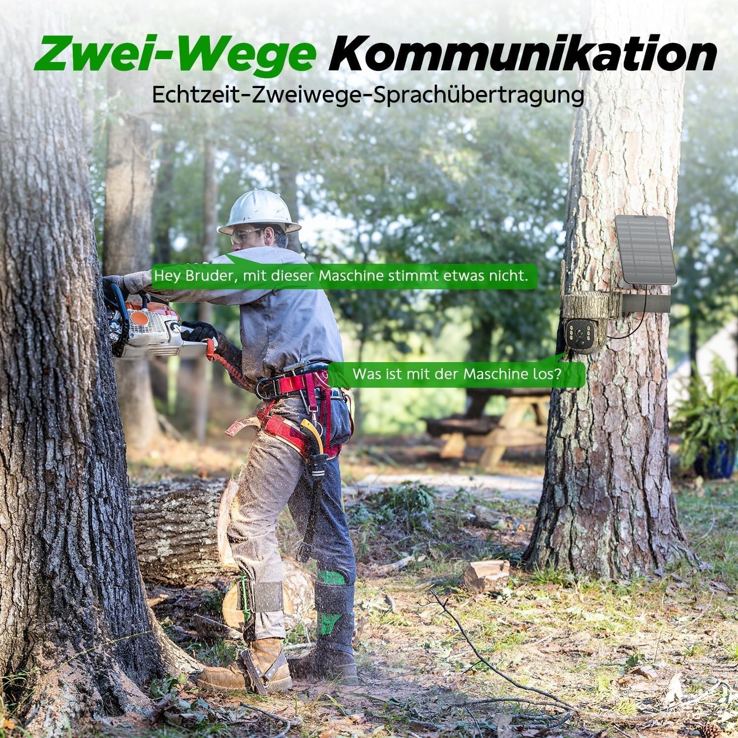 VOOPEAK 4G LTE Wildkamera Solar, 2.5K Live Übertragung Wildkamera mit Handyübertragung App, Wildtierkamera mit Nachtsicht Bewegungsmelder 355° Schwenk 90° Neigung IP66 Wasserdicht