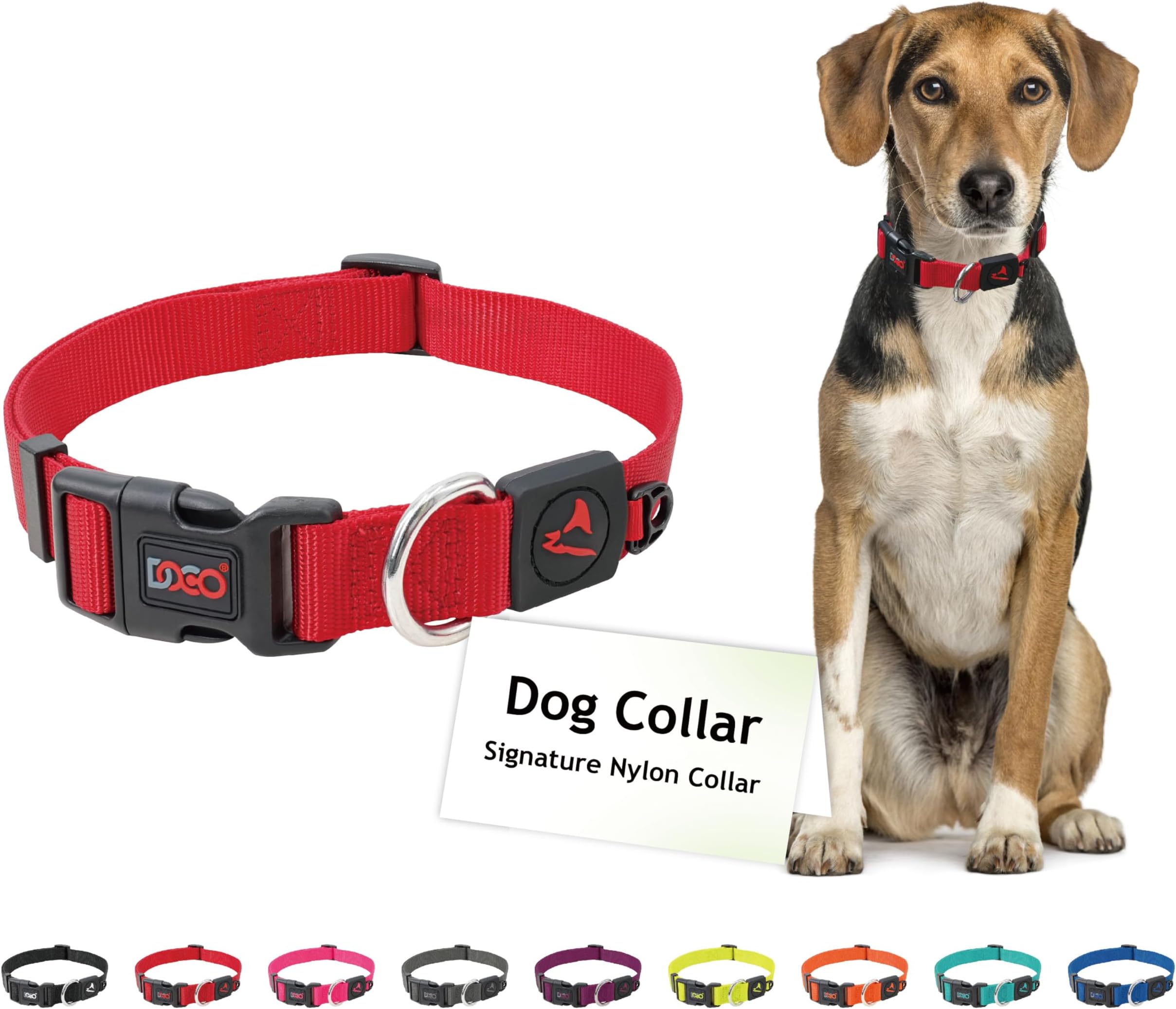 Doco Signature Nylon Collar, Large, Red