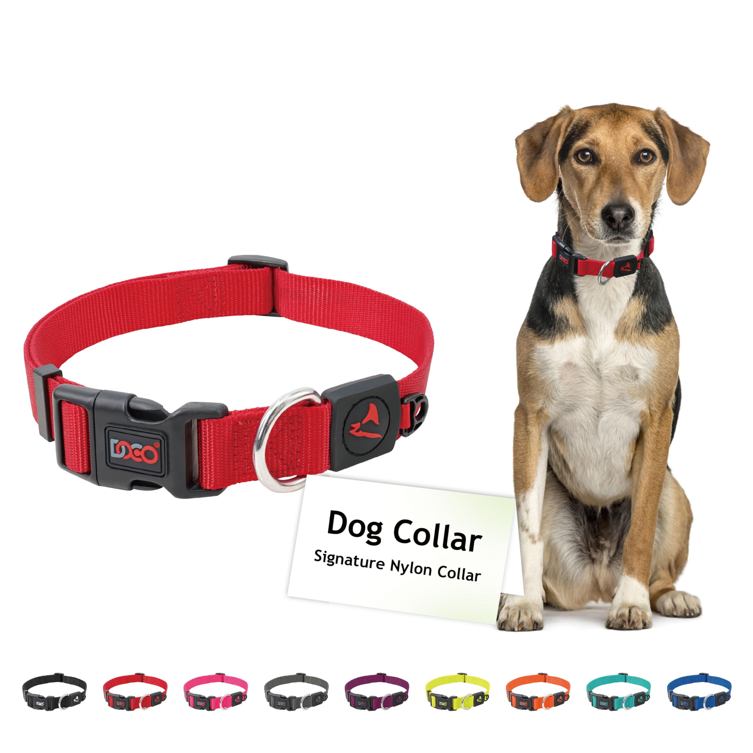 Signature Nylon Collar, Large, Red