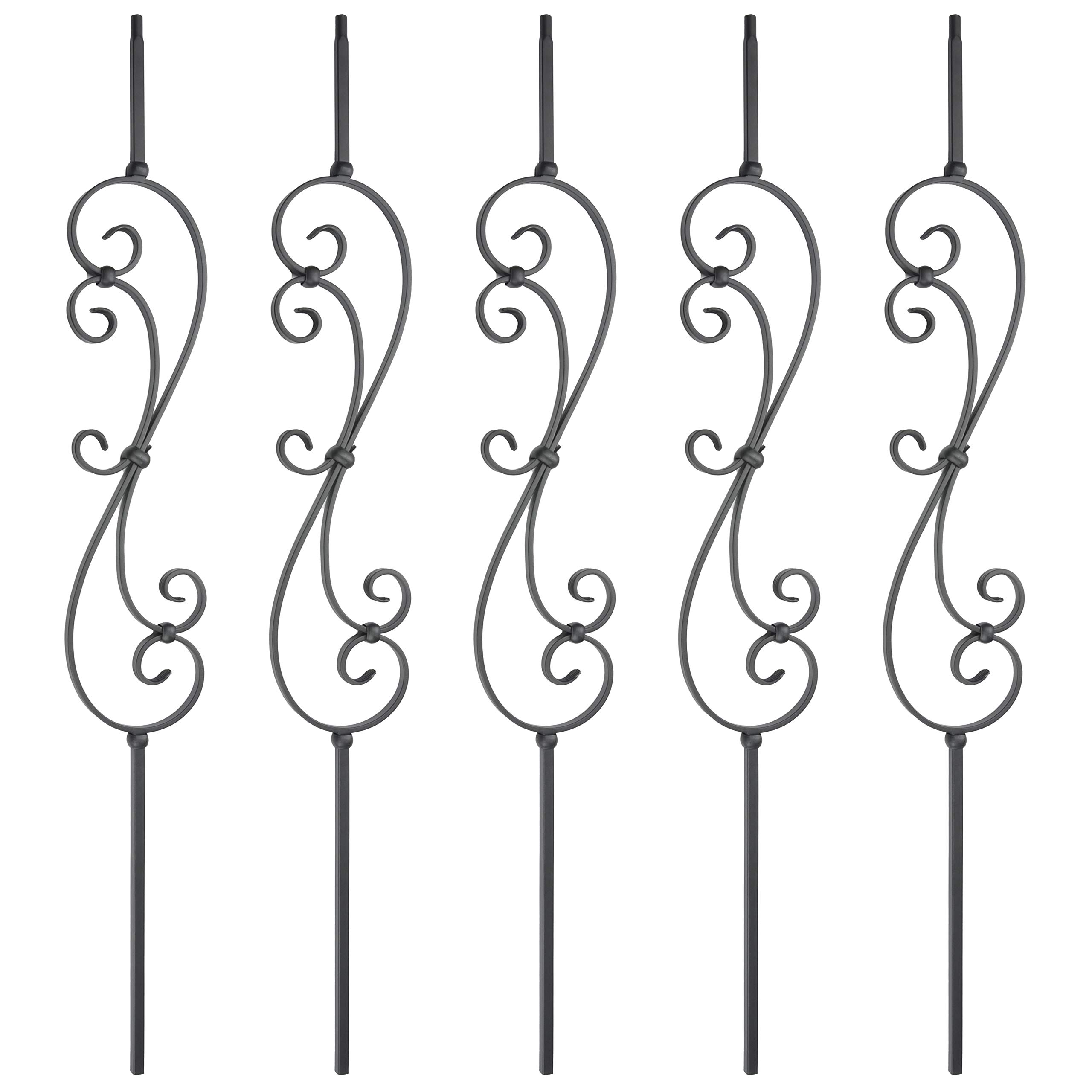 Balusters SBH à l'intérieur moderniser rampe ancienne spindle scroll noir satiné