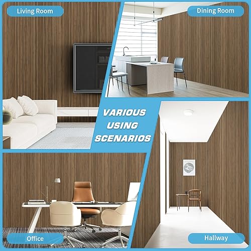 Miniatura 4 de Art3d Paquete de 4 paneles de barra fina con pegamento para decoración de paredes interiores, paneles de pared de poliestireno ultraligeros de 104 x