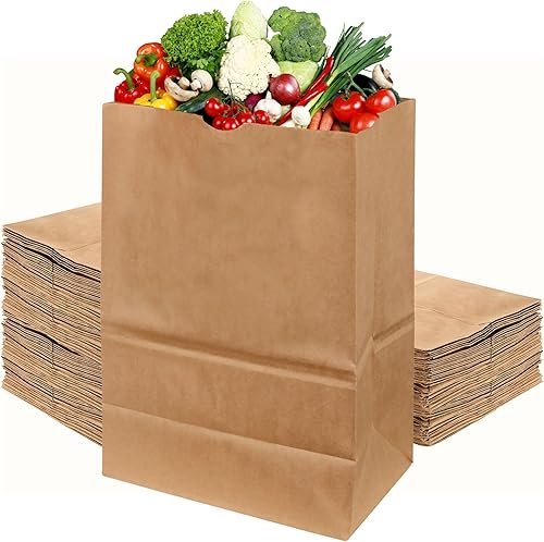 Duro Bolsa de barril de papel kraft marrón resistente, 57 libras de peso base, 12 x 7 x 17, 50 unidades por paquete, 50 unidades