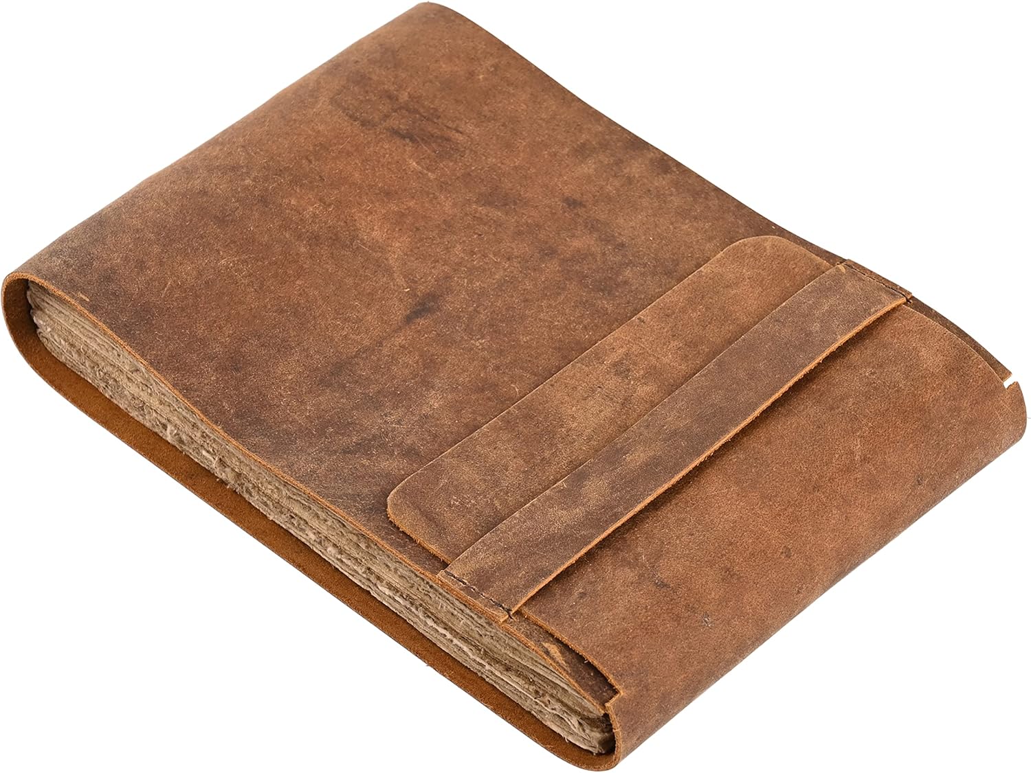 Leather Drawing Journal Daily Travel Diary, Antique Handmade Vintage Bound Rustic Writing Notebook, Genuine Buffalo Leather-Premium Quality Unlined Antique Paper, Art Sketchbook, 7x10 Inches-Brown