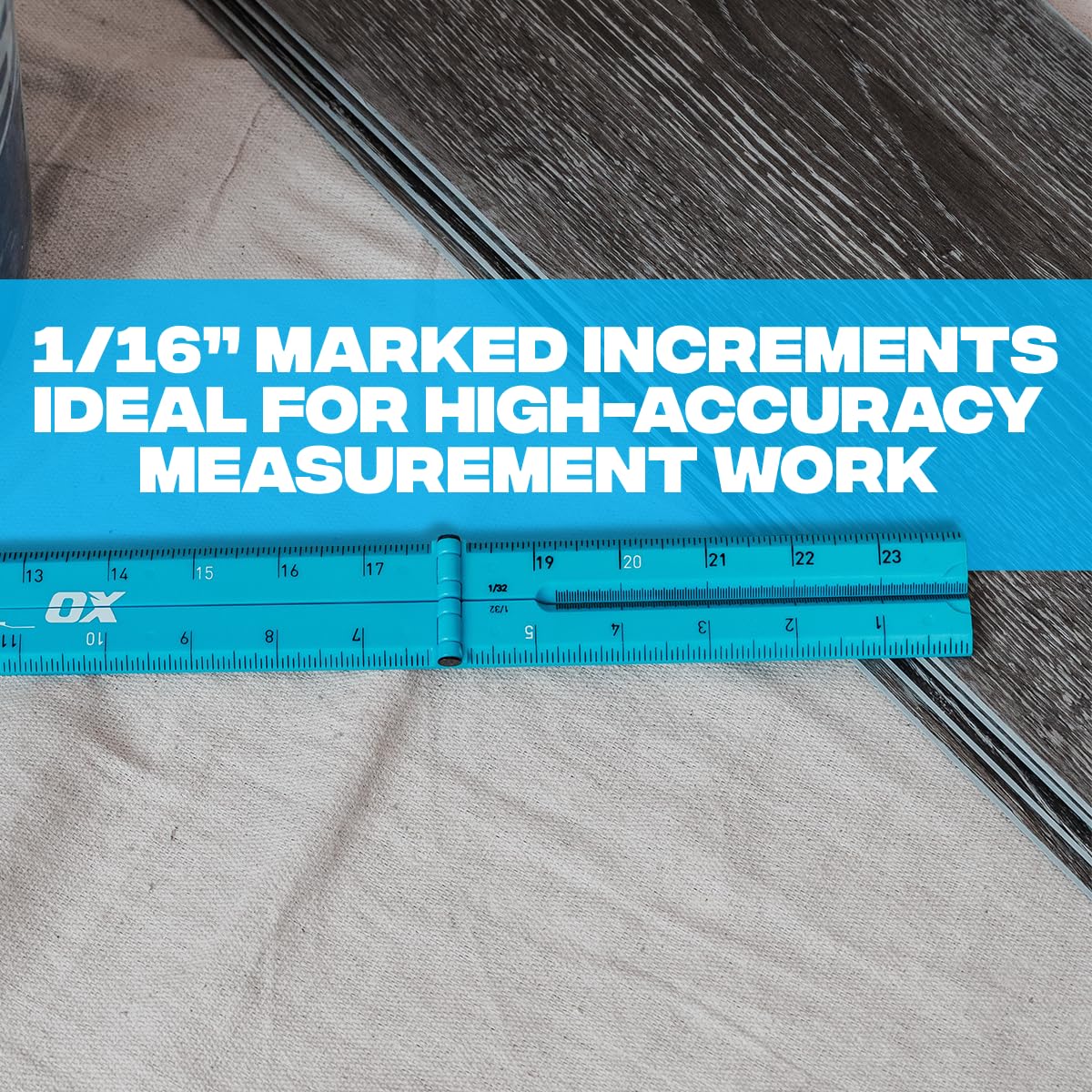Three Side Ruler 24 Inches Ox Tools Pro 24 Inch Cyan Imperial Tuff Construction Ruler | Desertcart ...