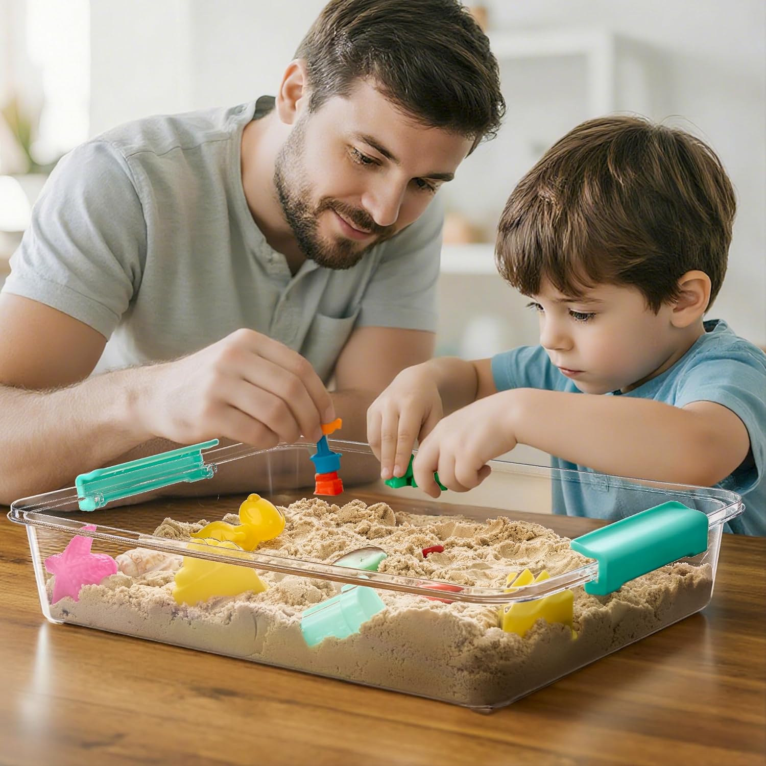 Vtopmart 6 Qt Plastic Storage Bins with Lids, Clear Sensory Bins, Arts Crafts Organizers and Storage, Stackable Containers for Home Office and School Supplies, 4 Pack - Image 4