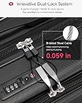 LUGGEX Carry On Luggage Set 3 Piece, Front Pocket Hard Shell Suitcase for Travelling with Spinner Wheels & TSA Lock, FX-Lite, Beige