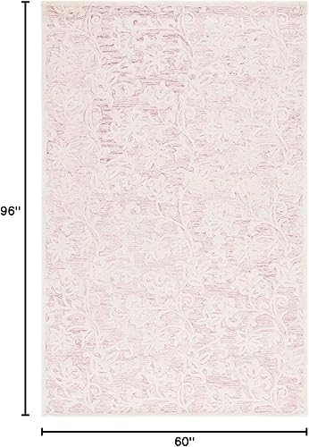 Miniatura 2 de MARTHA STEWART x Safavieh MSR3853U - Alfombra de lana contemporánea, hecha a mano, 5 x 8 pies, rosa/marfil