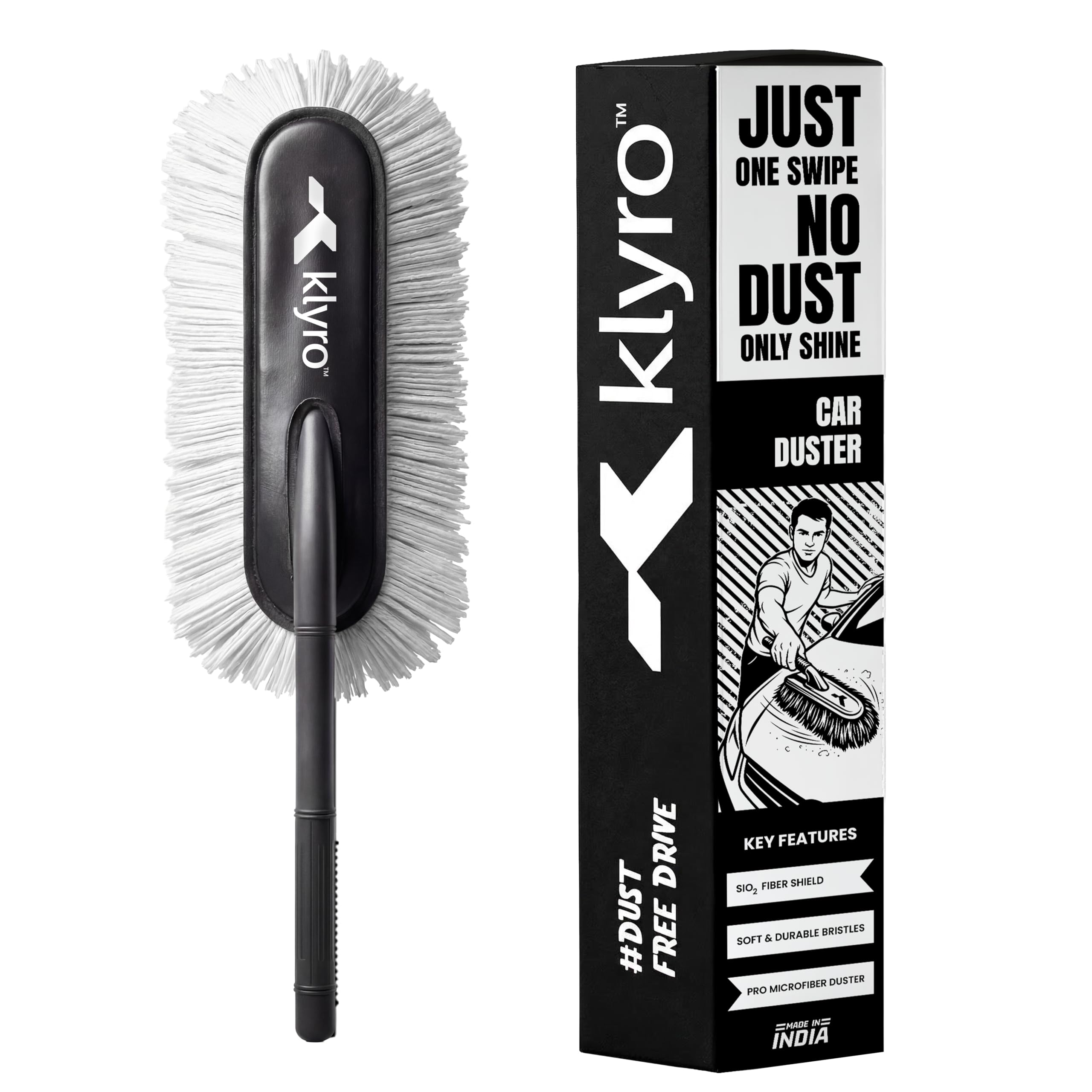 Just One Swipe - Lint-Free & Scratch-Free Car Duster with Long Handle - Car Dust Cleaner Features Paraffin Wax Coating for 2X Better Cleaning Performance - Car Cleaning Brush for Exterior-image-40