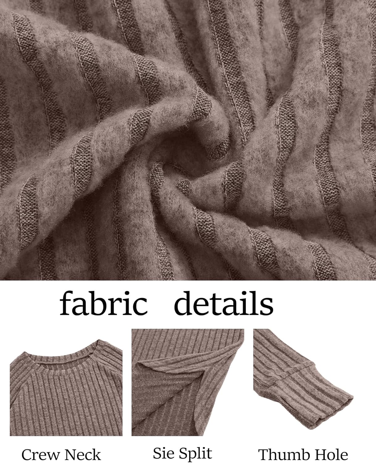 Riyiper 3 Pack Women's Plus Size Long Sleeve Sweaters, Curved Hem Side Split Crew Neck Loose Fall Tunic Tops with Thumb Hole - Image 6