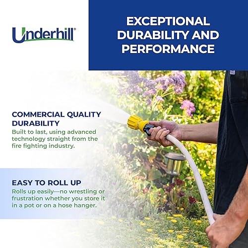 Miniatura 4 de Featherweight EVO - Manguera de agua de jardín de tela ligera para exteriores, patio, resistente a las torceduras, flexible, pesa 5 libras, presión