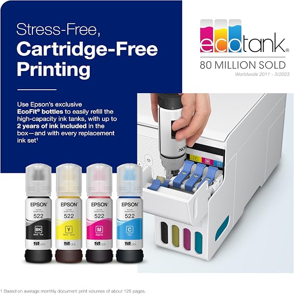 Epson EcoTank ET-2803 Wireless Colour All-in-One Cartridge-Free Supertank Printer with Scan and Copy - 3