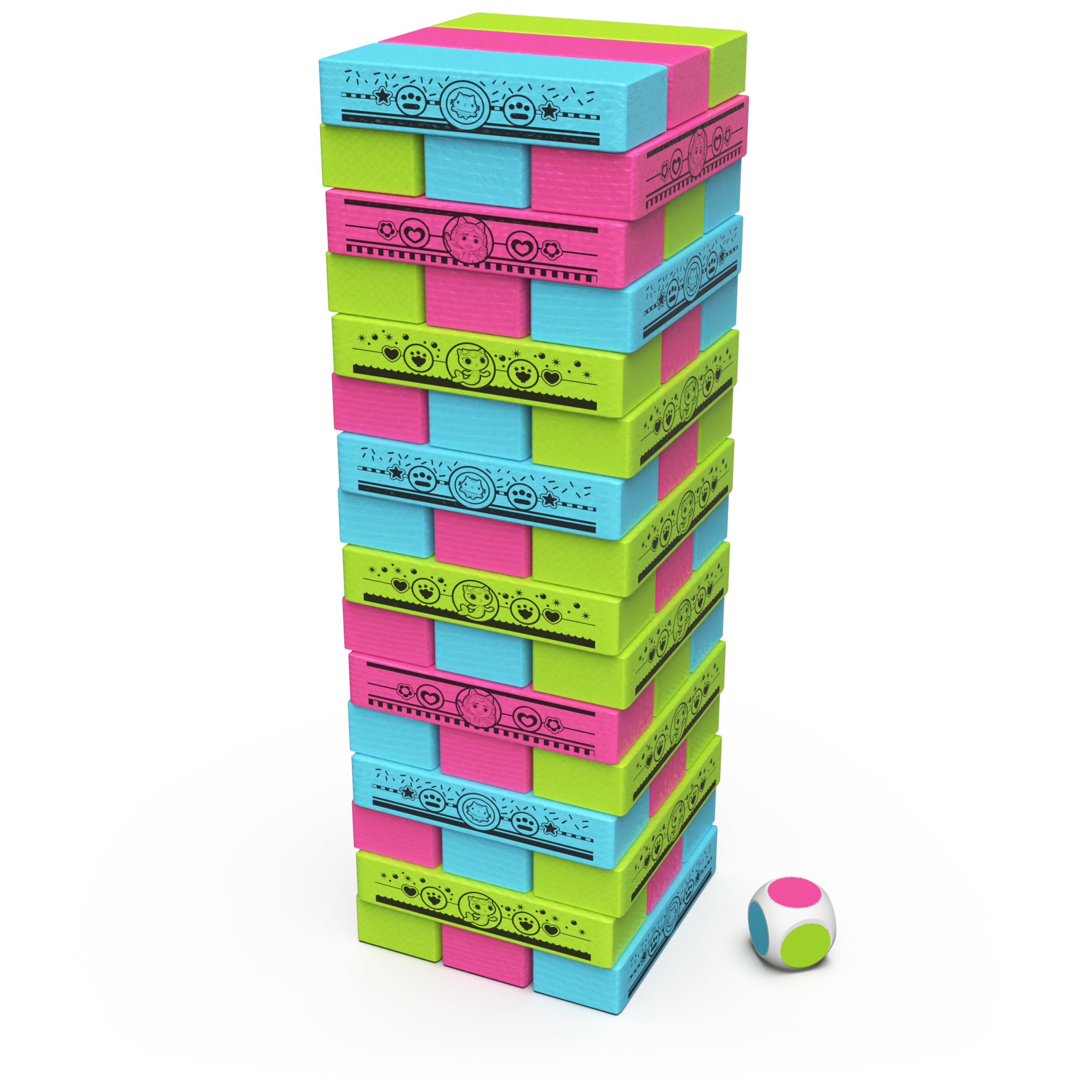 Editrice Giochi, La Casa delle Bambole di Gabby, Jumbling Tower della Casa delle Bambole di Gabby, Blocchi di Legno multicolore, Giochi per Bambini e Bambine, 4+ anni