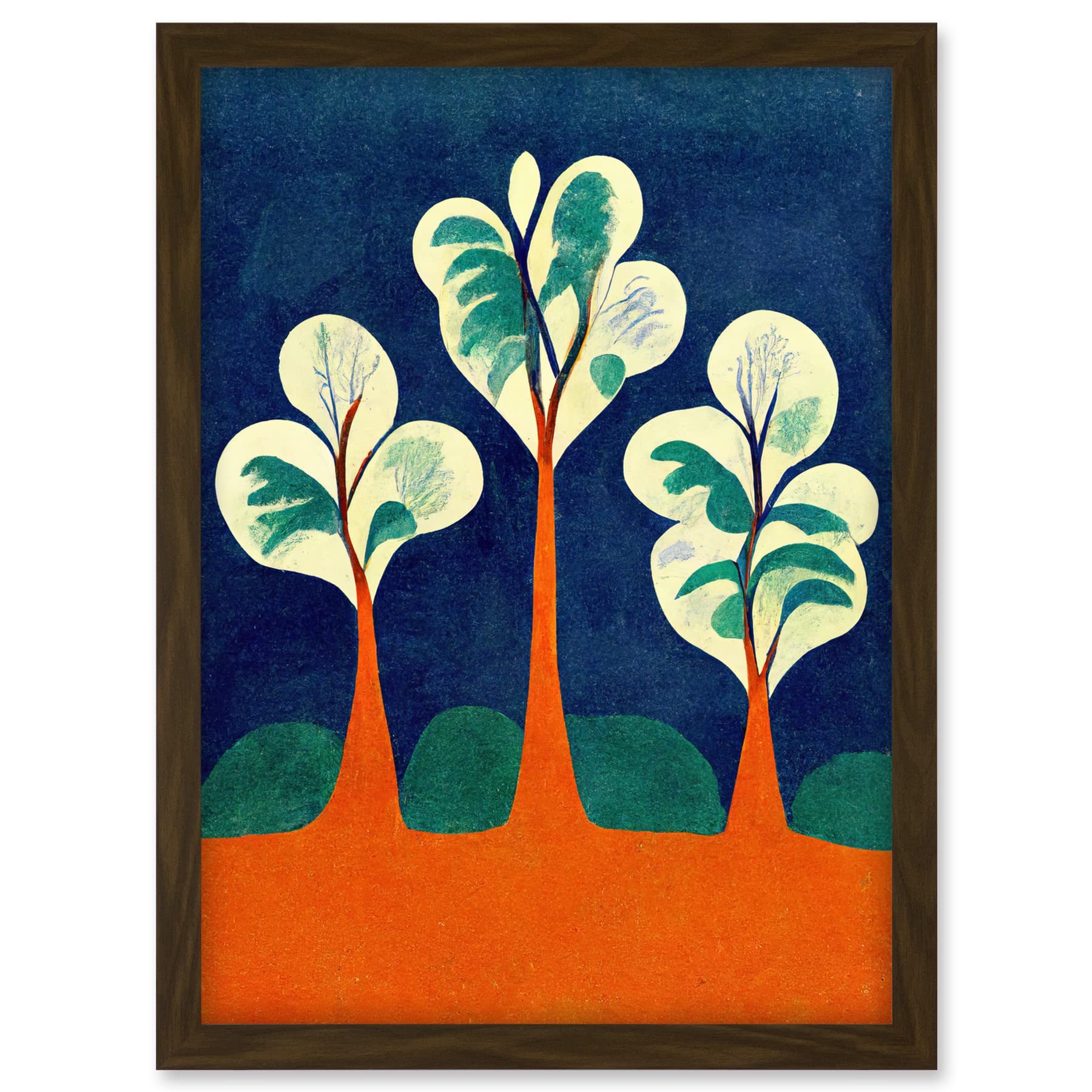 Doppelganger33 LTD Henri Matisse Style Trees Fauvist Orange And Blue Artwork Framed A3 Wall Art Print