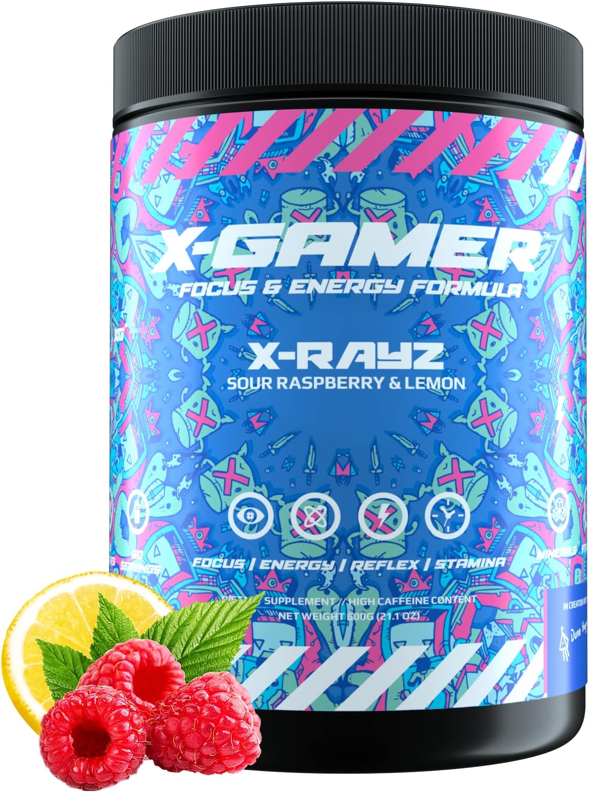 X-Gamer X-Tubz - Gaming Booster Pulver - Shake It Yourself - 600g (60 Servings) (X-Rayz)