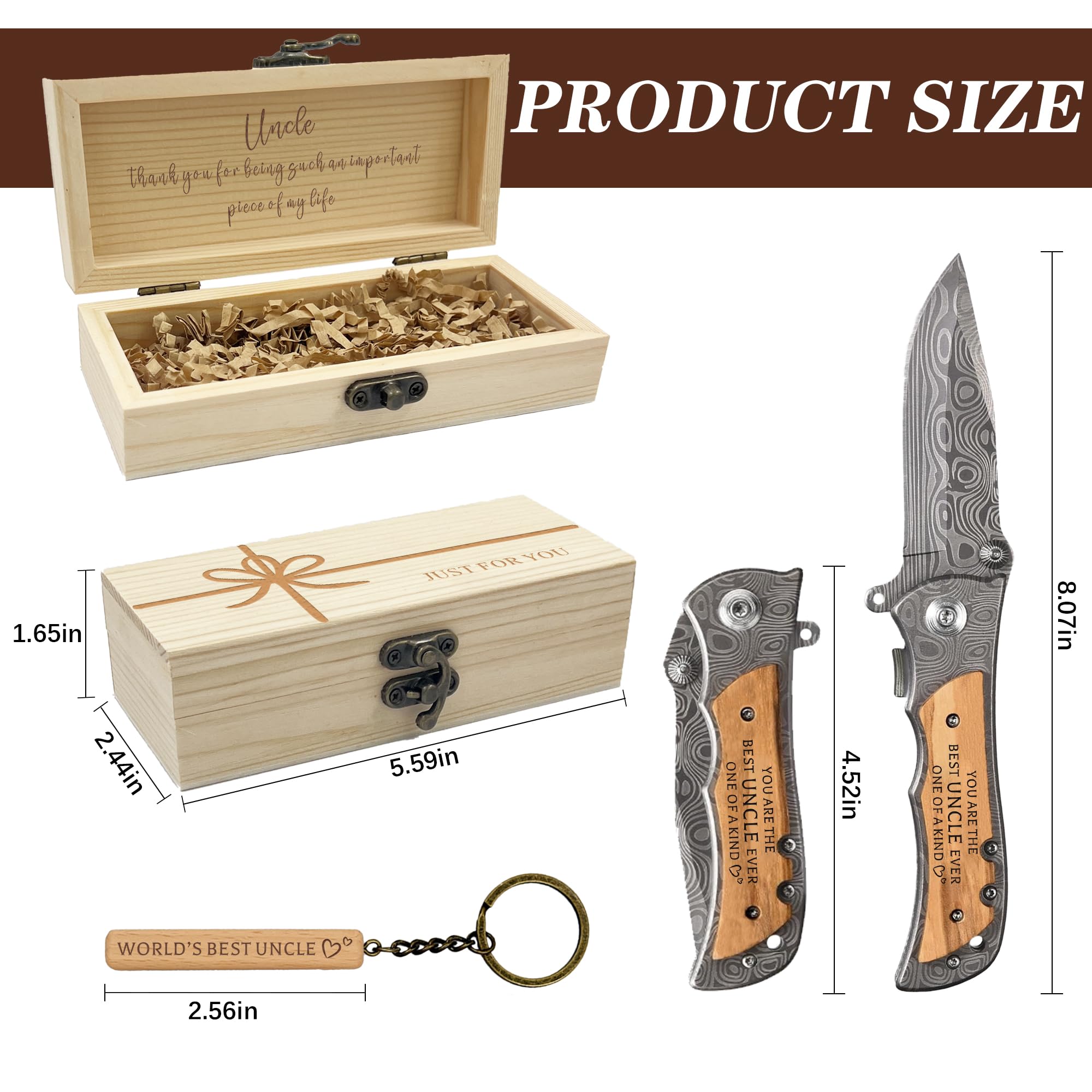 Uncle Engraved Pocket Knife Gift Set, Best Uncle Ever Gifts from Niece Nephew, Uncle Gifts, Uncle Christmas Gift, Personalized Gift For Uncle Father's Day Birthday Christmas Ideas